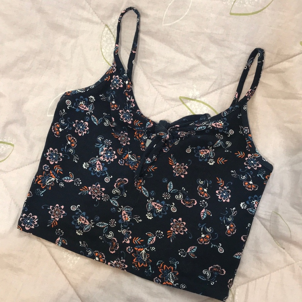 💀Aeropostale Crop Top Floral Tank Blue💀